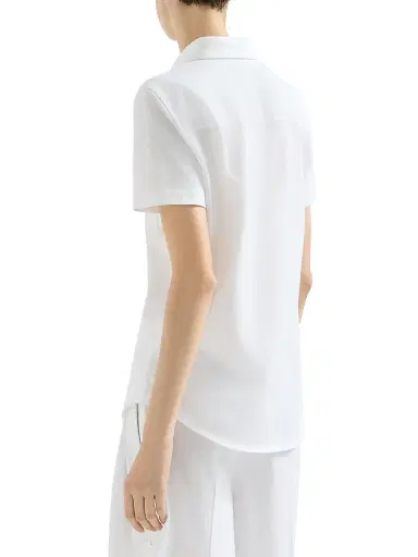 Brunello Cucinelli Women's Stretch Cotton Piqué Short Sleeve Shirt | Thumbnail 4 Brunello Cucinelli Women's Stretch Cotton Piqué Short Sleeve Shirt | Thumbnail 4