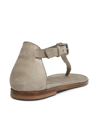 Brunello Cucinelli Women's Beaded Suede T-Strap Sandals - Ice | Thumbnail 3 Brunello Cucinelli Women's Beaded Suede T-Strap Sandals - Ice | Thumbnail 3