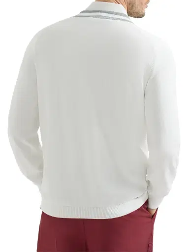 Brunello Cucinelli Men's Cotton Cardigan with Logo | Thumbnail 3 Brunello Cucinelli Men's Cotton Cardigan with Logo | Thumbnail 3