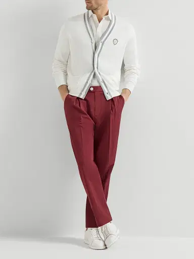 Brunello Cucinelli Men's Cotton Cardigan with Logo | Thumbnail 6 Brunello Cucinelli Men's Cotton Cardigan with Logo | Thumbnail 6