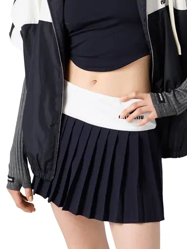 Miu Miu Women's New Balance X with Coco Gauff Stretch Technical Jersey Pleated Miniskirt | Thumbnail 2 Miu Miu Women's New Balance X with Coco Gauff Stretch Technical Jersey Pleated Miniskirt | Thumbnail 2
