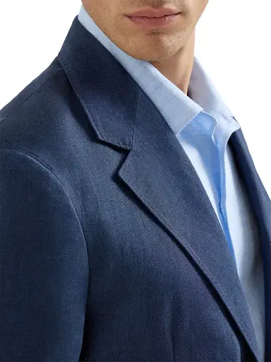 Brunello Cucinelli Men's Délavé Linen Deconstructed Cavallo Blazer | Thumbnail 4 Brunello Cucinelli Men's Délavé Linen Deconstructed Cavallo Blazer | Thumbnail 4