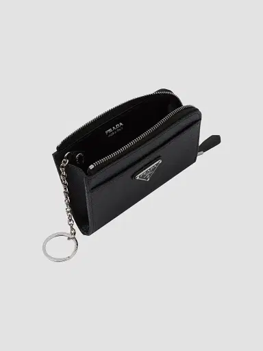Prada Women's Saffiano Keychain Card Case | Thumbnail 2 Prada Women's Saffiano Keychain Card Case | Thumbnail 2