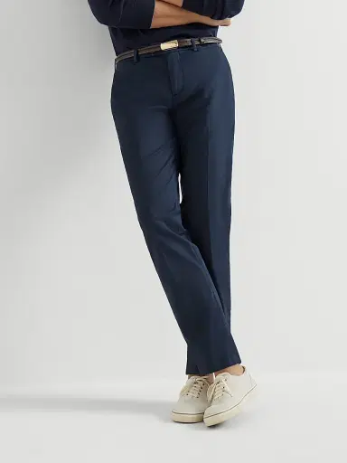 Brunello Cucinelli Men's Garment Dyed Italian Fit Trousers - Navy Blue | Thumbnail 5 Brunello Cucinelli Men's Garment Dyed Italian Fit Trousers - Navy Blue | Thumbnail 5