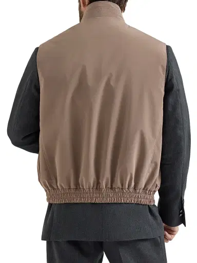 Brunello Cucinelli Men's Bonded Nylon Vest with Thermore Padding | Thumbnail 3 Brunello Cucinelli Men's Bonded Nylon Vest with Thermore Padding | Thumbnail 3