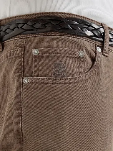 Brunello Cucinelli Men's Lightweight Denim Traditional Fit Five Pocket Jeans | Thumbnail 4 Brunello Cucinelli Men's Lightweight Denim Traditional Fit Five Pocket Jeans | Thumbnail 4