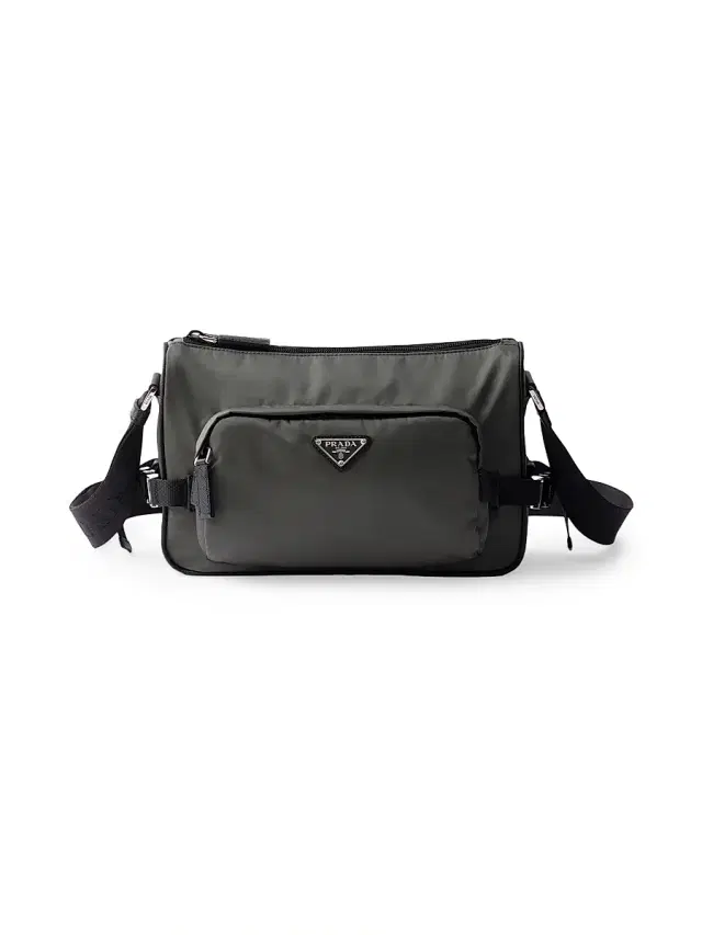 Men's Re-Nylon and Saffiano Leather Shoulder Bag - Green Men's Re-Nylon and Saffiano Leather Shoulder Bag - Green