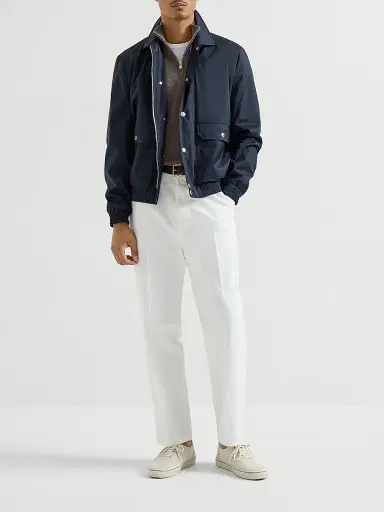 Brunello Cucinelli Men's Cashmere Sweater with Half Zip | Thumbnail 6 Brunello Cucinelli Men's Cashmere Sweater with Half Zip | Thumbnail 6