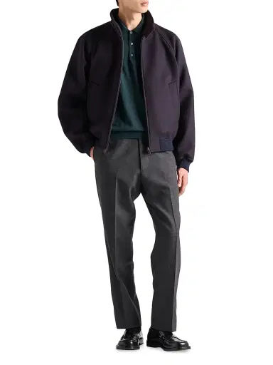 Prada Men's Superfine Wool Polo Shirt - Green | Thumbnail 6 Prada Men's Superfine Wool Polo Shirt - Green | Thumbnail 6
