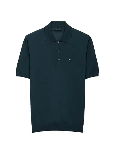 Prada Men's Superfine Wool Polo Shirt - Green | Thumbnail 1 Prada Men's Superfine Wool Polo Shirt - Green | Thumbnail 1