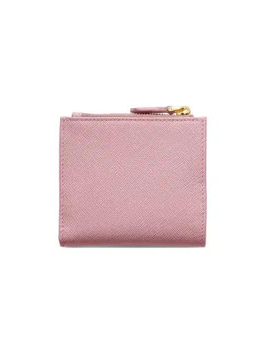 Prada Women's Small Saffiano and Smooth Leather Wallet - Baby Pink | Thumbnail 3 Prada Women's Small Saffiano and Smooth Leather Wallet - Baby Pink | Thumbnail 3