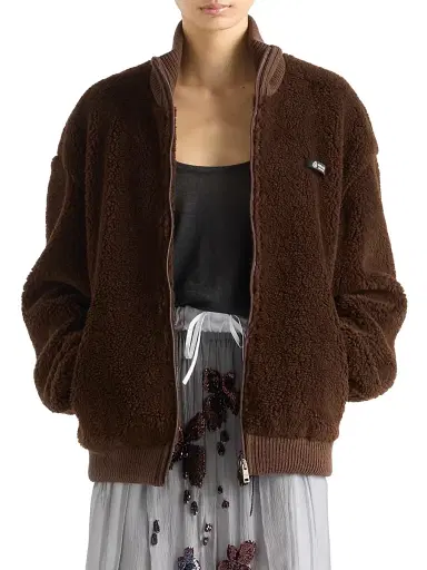 Prada Women's Fleece Jacket - Brown | Thumbnail 2 Prada Women's Fleece Jacket - Brown | Thumbnail 2