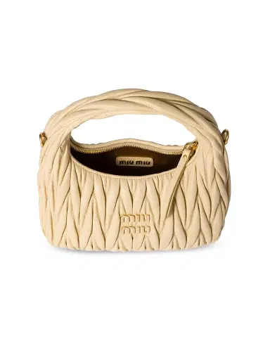 Miu Miu Women's Wander Matelassé Nappa Leather Hobo Bag | Thumbnail 4 Miu Miu Women's Wander Matelassé Nappa Leather Hobo Bag | Thumbnail 4
