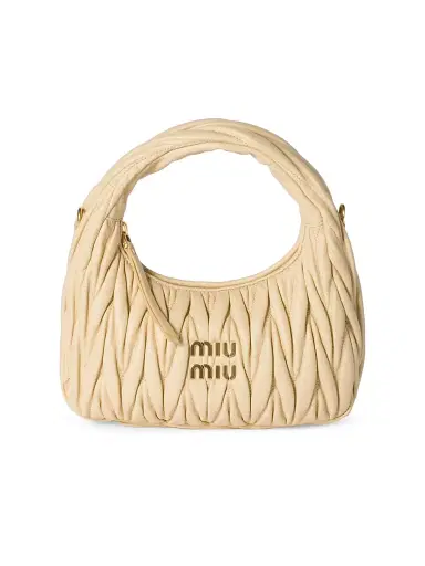 Miu Miu Women's Wander Matelassé Nappa Leather Hobo Bag | Thumbnail 1 Miu Miu Women's Wander Matelassé Nappa Leather Hobo Bag | Thumbnail 1