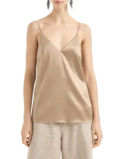 Brunello Cucinelli Women's Stretch Silk Satin Camisole - Beige | Thumbnail 2 Brunello Cucinelli Women's Stretch Silk Satin Camisole - Beige | Thumbnail 2