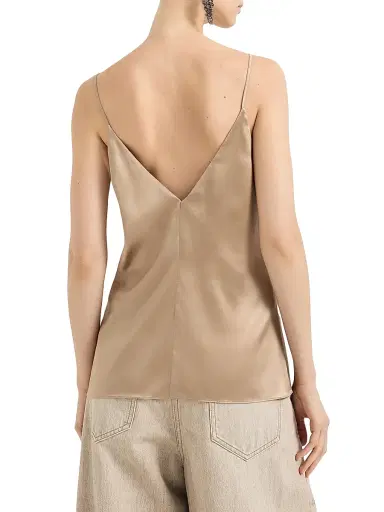 Brunello Cucinelli Women's Stretch Silk Satin Camisole - Beige | Thumbnail 3 Brunello Cucinelli Women's Stretch Silk Satin Camisole - Beige | Thumbnail 3