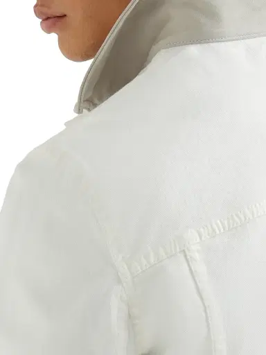 Brunello Cucinelli Men's Garment Dyed Outerwear Jacket in Comfort Cotton Lightweight Denim | Thumbnail 4 Brunello Cucinelli Men's Garment Dyed Outerwear Jacket in Comfort Cotton Lightweight Denim | Thumbnail 4