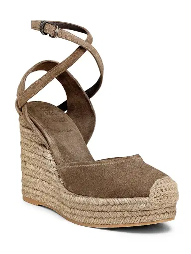 Brunello Cucinelli Women's 80MM Suede Ankle Wrap Espadrilles | Thumbnail 2 Brunello Cucinelli Women's 80MM Suede Ankle Wrap Espadrilles | Thumbnail 2