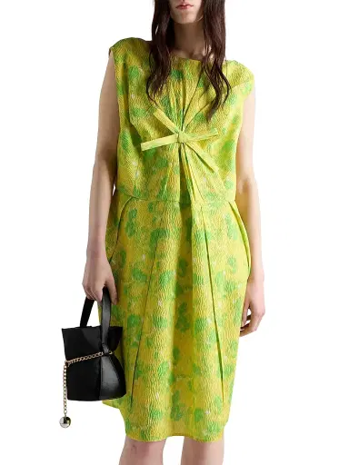 Prada Women's Floral Print Cloquet Dress - Yellow | Thumbnail 2 Prada Women's Floral Print Cloquet Dress - Yellow | Thumbnail 2