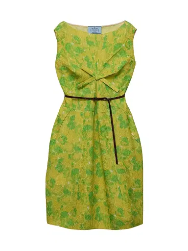 Prada Women's Floral Print Cloquet Dress - Yellow | Thumbnail 1 Prada Women's Floral Print Cloquet Dress - Yellow | Thumbnail 1