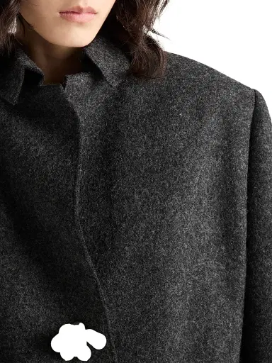 Prada Women's Shetland Wool Coat with Jewel Buttons - Grey | Thumbnail 5 Prada Women's Shetland Wool Coat with Jewel Buttons - Grey | Thumbnail 5