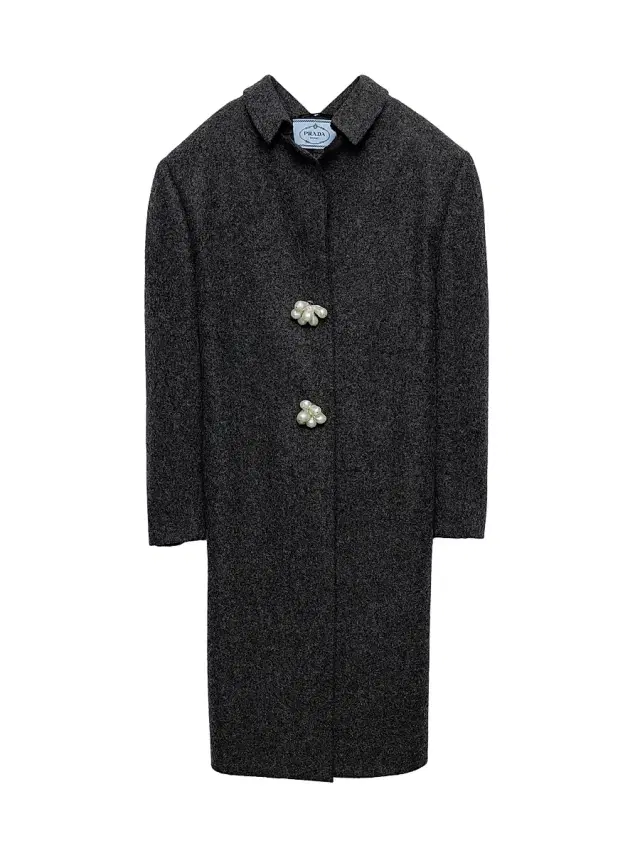 Women's Shetland Wool Coat with Jewel Buttons - Grey Women's Shetland Wool Coat with Jewel Buttons - Grey