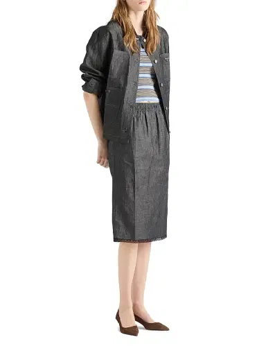Prada Women's Chambray Jacket - Blue | Thumbnail 6 Prada Women's Chambray Jacket - Blue | Thumbnail 6