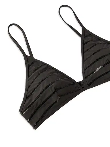 Brunello Cucinelli Women's Dazzling Stripes Bikini Top in Techno Jersey with Monili | Thumbnail 2 Brunello Cucinelli Women's Dazzling Stripes Bikini Top in Techno Jersey with Monili | Thumbnail 2