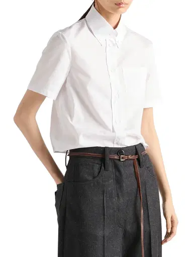 Prada Women's Poplin Shirt - White - Size 10 | Thumbnail 2 Prada Women's Poplin Shirt - White - Size 10 | Thumbnail 2