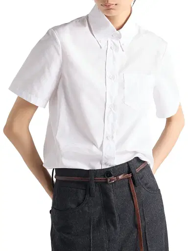 Prada Women's Poplin Shirt - White - Size 10 | Thumbnail 3 Prada Women's Poplin Shirt - White - Size 10 | Thumbnail 3
