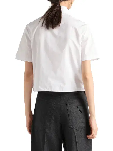 Prada Women's Poplin Shirt - White - Size 10 | Thumbnail 4 Prada Women's Poplin Shirt - White - Size 10 | Thumbnail 4