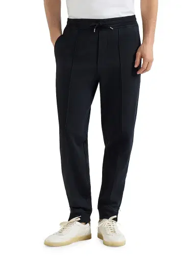 Brunello Cucinelli Men's Techno Cotton French Terry Trousers with Crête Detail - Black | Thumbnail 2 Brunello Cucinelli Men's Techno Cotton French Terry Trousers with Crête Detail - Black | Thumbnail 2