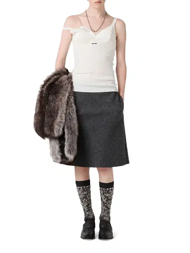 Miu Miu Women's Shetland Wool Skirt | Thumbnail 6 Miu Miu Women's Shetland Wool Skirt | Thumbnail 6