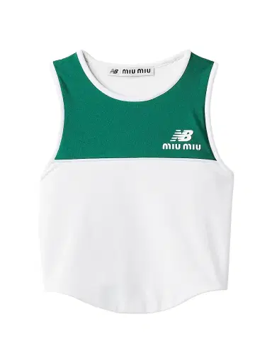 Miu Miu Women's New Balance x with Coco Gauff Stretch Technical Jersey Top - White Multi - Size XL | Thumbnail 1 Miu Miu Women's New Balance x with Coco Gauff Stretch Technical Jersey Top - White Multi - Size XL | Thumbnail 1