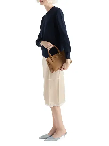 Prada Women's Small Galleria Saffiano Leather Top Handle Bag - Medium Brown | Thumbnail 2 Prada Women's Small Galleria Saffiano Leather Top Handle Bag - Medium Brown | Thumbnail 2