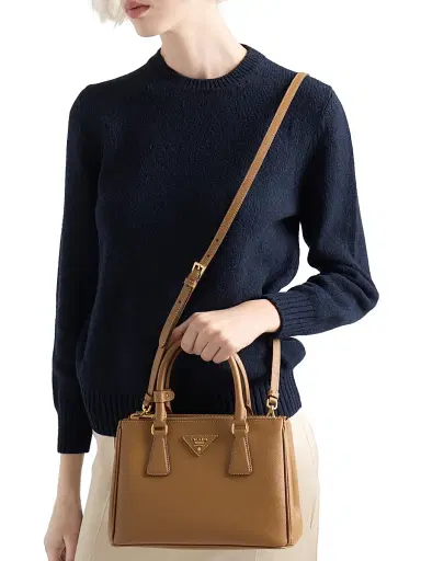 Prada Women's Small Galleria Saffiano Leather Top Handle Bag - Medium Brown | Thumbnail 3 Prada Women's Small Galleria Saffiano Leather Top Handle Bag - Medium Brown | Thumbnail 3