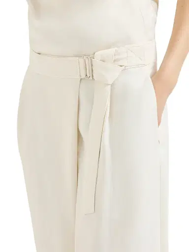 Brunello Cucinelli Women's Viscose and Linen Fluid Twill Sartorial Wrap Trousers - | Thumbnail 4 Brunello Cucinelli Women's Viscose and Linen Fluid Twill Sartorial Wrap Trousers - | Thumbnail 4