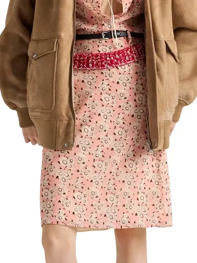 Prada Women's Floral Print Georgette Skirt - Pink | Thumbnail 2 Prada Women's Floral Print Georgette Skirt - Pink | Thumbnail 2