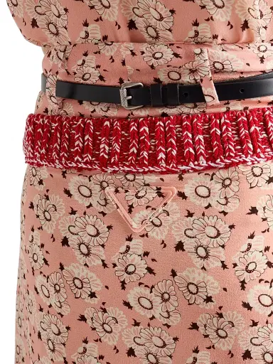 Prada Women's Floral Print Georgette Skirt - Pink | Thumbnail 6 Prada Women's Floral Print Georgette Skirt - Pink | Thumbnail 6