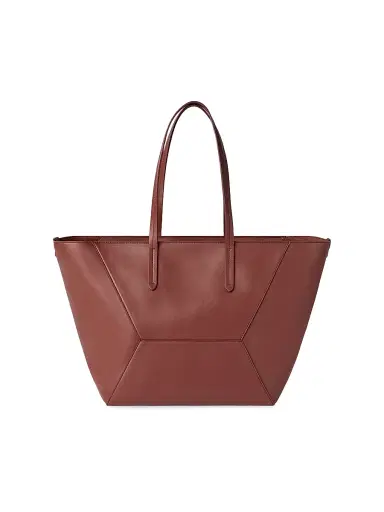 Brunello Cucinelli Women's Duo Tote Bag in Calfskin with Monili - Red | Thumbnail 3 Brunello Cucinelli Women's Duo Tote Bag in Calfskin with Monili - Red | Thumbnail 3