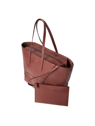 Brunello Cucinelli Women's Duo Tote Bag in Calfskin with Monili - Red | Thumbnail 5 Brunello Cucinelli Women's Duo Tote Bag in Calfskin with Monili - Red | Thumbnail 5