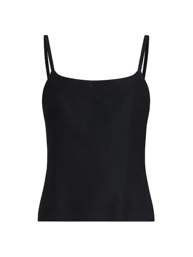 Brunello Cucinelli Women's Viscose and Linen Fluid Twill Top with Monili - Black | Thumbnail 1 Brunello Cucinelli Women's Viscose and Linen Fluid Twill Top with Monili - Black | Thumbnail 1