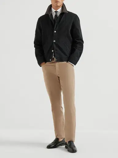 Brunello Cucinelli Men's Garment Dyed Italian Fit Five Pocket Jeans - Biscuit | Thumbnail 6 Brunello Cucinelli Men's Garment Dyed Italian Fit Five Pocket Jeans - Biscuit | Thumbnail 6