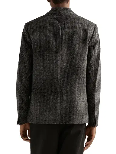 Prada Men's Single-Breasted Wool Jacket - Black | Thumbnail 3 Prada Men's Single-Breasted Wool Jacket - Black | Thumbnail 3