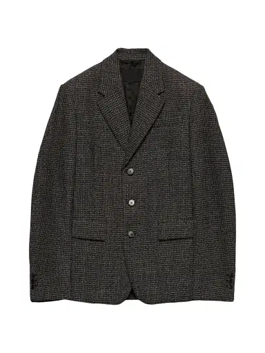 Prada Men's Single-Breasted Wool Jacket - Black | Thumbnail 1 Prada Men's Single-Breasted Wool Jacket - Black | Thumbnail 1