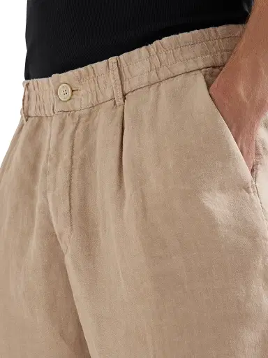 Brunello Cucinelli Men's Garment Dyed Bermuda Shorts in Linen Gabardine | Thumbnail 4 Brunello Cucinelli Men's Garment Dyed Bermuda Shorts in Linen Gabardine | Thumbnail 4