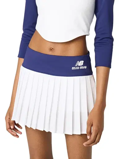 Miu Miu Women's New Balance X with Coco Gauff Stretch Technical Jersey Pleated Miniskirt - Blue - Size Small | Thumbnail 2 Miu Miu Women's New Balance X with Coco Gauff Stretch Technical Jersey Pleated Miniskirt - Blue - Size Small | Thumbnail 2