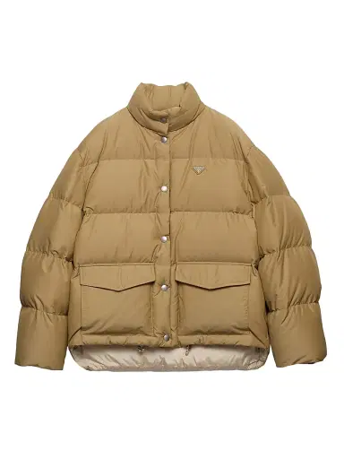 Prada Women's Medium Weight Technical Fabric Down Jacket | Thumbnail 1 Prada Women's Medium Weight Technical Fabric Down Jacket | Thumbnail 1