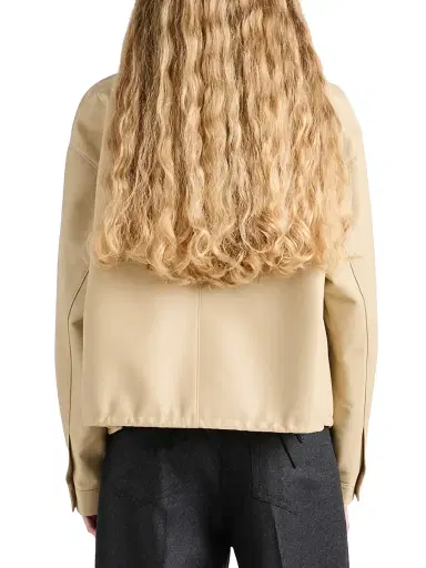 Prada Women's Nappa Leather Blouson Jacket - Beige Khaki - Size 2 | Thumbnail 3 Prada Women's Nappa Leather Blouson Jacket - Beige Khaki - Size 2 | Thumbnail 3