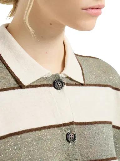 Brunello Cucinelli Women's Virgin Wool, Cashmere and Linen Cropped Knit Polo - Sage | Thumbnail 4 Brunello Cucinelli Women's Virgin Wool, Cashmere and Linen Cropped Knit Polo - Sage | Thumbnail 4